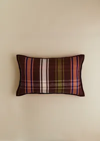 Coussin Tissé - Petit modèle - Carreaux Chocolat et Blush — view 3