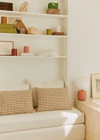 Coussin Tissé Pianissimo - Grand modèle - Café et Blush — view 4