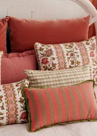 Coussin Tissé Pianissimo - Petit modèle - Café et Blush — view 2