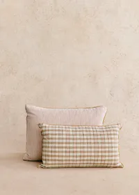 Coussin Tissé Pianissimo - Petit modèle - Café et Blush — view 3