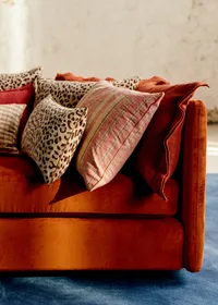 Coussin Tissé Rayures - Grand modèle - Rose et Ecru — view 3