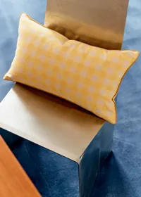 Coussin Tissé Vichy - Petit modèle - Jaune — view 2