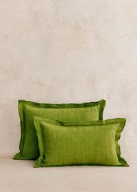 Coussin Toile de Lin - Grand modèle - Vert — view 2