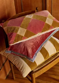 Coussin Velours Patchwork - Petit modèle - Blush et Caramel — view 4