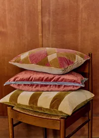 Coussin Velours Patchwork - Petit modèle - Blush et Caramel — view 5