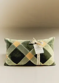 Coussin Velours Patchwork - Petit modèle - Céladon Foncé et Clair — view 3