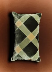 Coussin Velours Patchwork - Petit modèle - Céladon Foncé et Clair — view 5