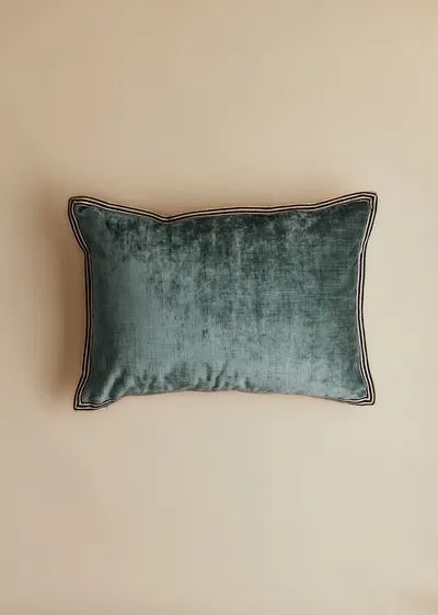 Coussin Velours Texturé - Grand modèle - Bleu