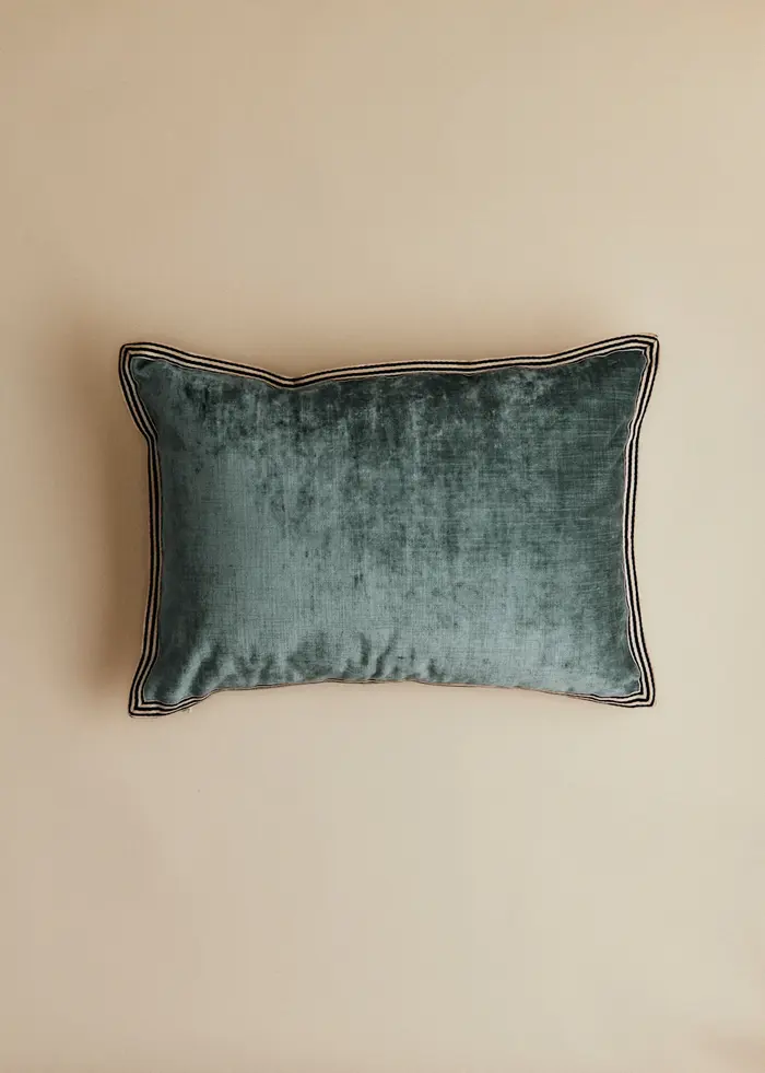 Coussin Velours Texturé - Grand modèle - Bleu