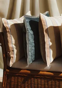 Coussin Velours Texturé - Grand modèle - Bleu — view 2