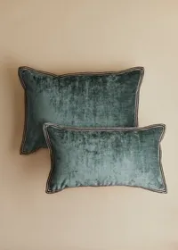 Coussin Velours Texturé - Grand modèle - Bleu — view 3