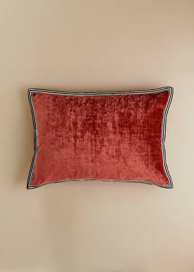 Coussin Velours Texturé - Grand modèle - Sienne