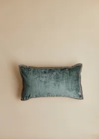 Coussin Velours Texturé - Petit modèle - Bleu — view 2
