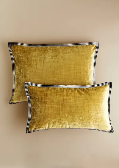 Coussin Velours Texturé - Petit modèle - Miel