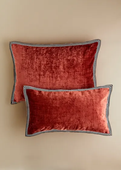 Coussin Velours Texturé - Petit modèle - Sienne