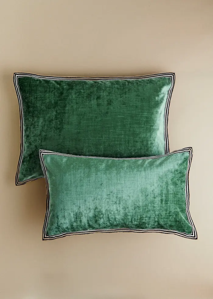 Coussin Velours Texturé - Petit modèle - Vert d'Eau