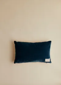 Coussin vintage velours bleu - Petit modèle - Imprimé Branches Multico — view 3