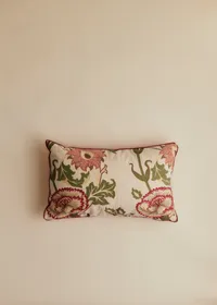 Coussin vintage velours blush - Petit modèle - Imprimé Chrysanthèmes — view 2