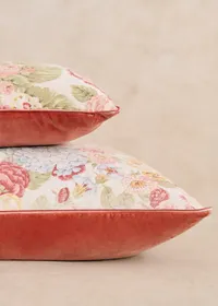Coussin vintage velours blush - Très grand modèle - Imprimé composition florale — view 3