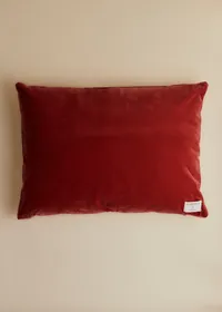 Coussin vintage velours blush - Très grand modèle - Imprimé Roses Anciennes Fond Ocre — view 2