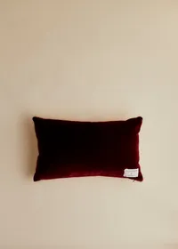 Coussin vintage velours bordeaux - Petit modèle - Imprimé Champêtre — view 3