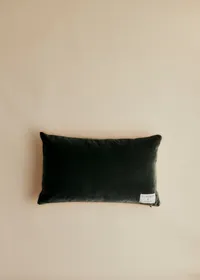 Coussin vintage velours céladon foncé - Petit modèle - Imprimé Médaillons Baroques — view 2