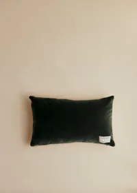 Coussin vintage velours céladon foncé - Petit modèle - Imprimé Tapisserie Ancienne — view 3