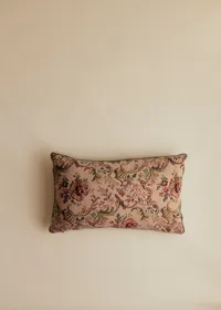 Coussin vintage velours céladon foncé - Très grand modèle - Imprimé Tapisserie Ancienne — view 2