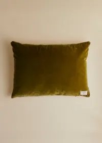 Coussin vintage velours vert - Très grand modèle - Imprimé Rosiers — view 2
