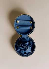 Écrin à bijoux - Broderie Coeurs Bleu Vintage — view 2