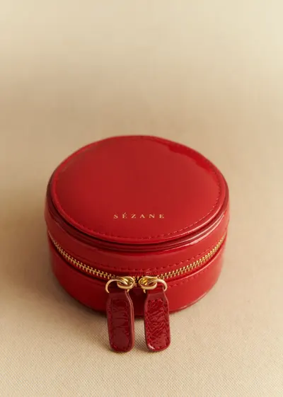 Écrin à bijoux vinyle - Rouge baiser