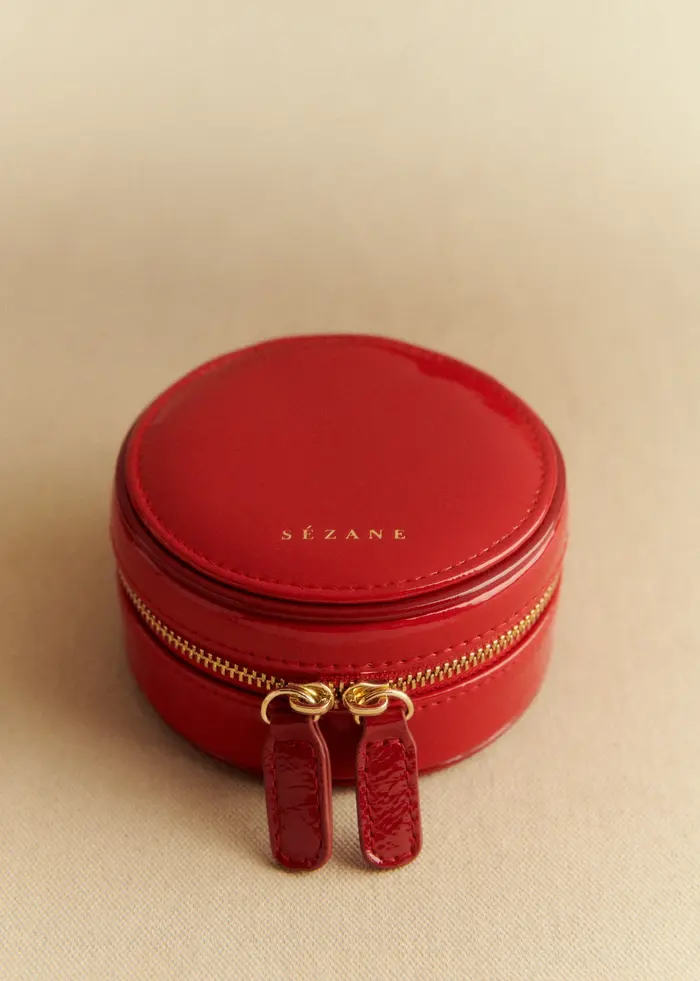 Écrin à bijoux vinyle - Rouge baiser