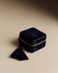 Ecrin carré velours frappé - Bleu Marine — view 2