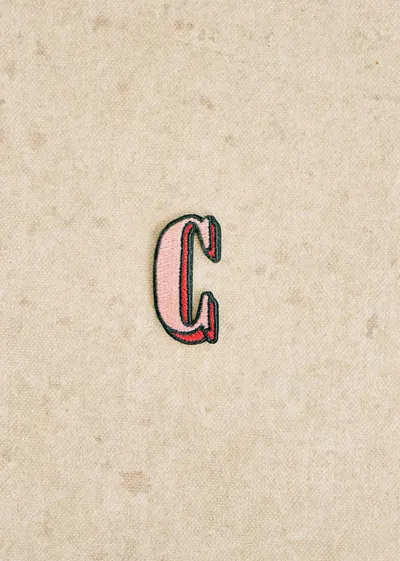 Ecusson Rose - Lettre C - Rose