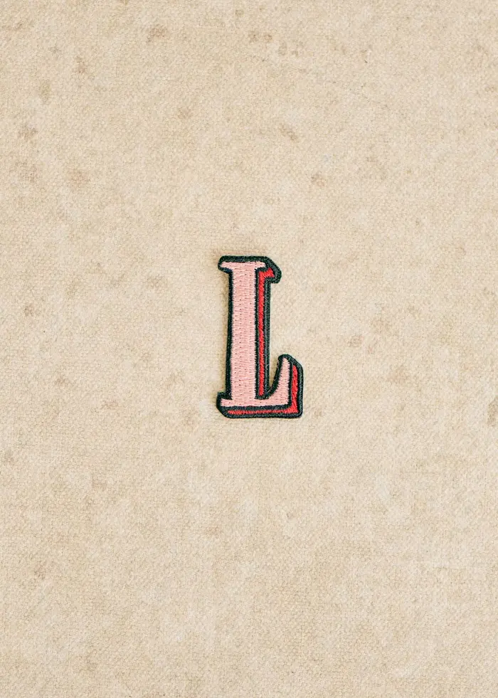 Ecusson Rose - Lettre L - Rose