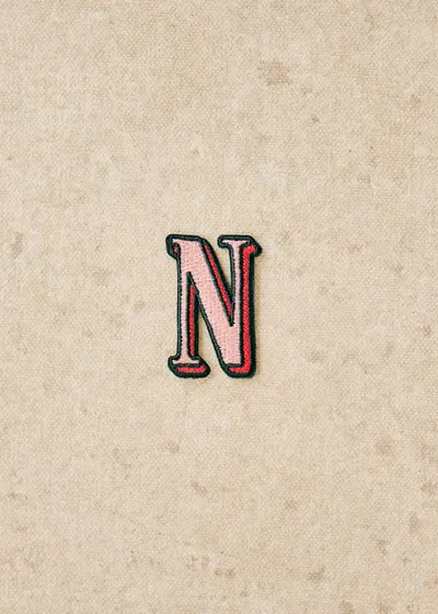 Ecusson Rose - Lettre N - Rose