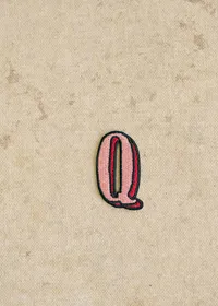 Ecusson Rose - Lettre Q - Rose — view 2