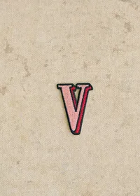 Ecusson Rose - Lettre V - Rose — view 2