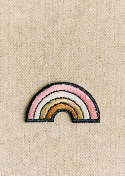 Ecusson Symbole - Arc-en-ciel rose multi