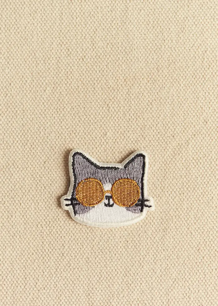 Ecusson Symbole - Chat à lunettes