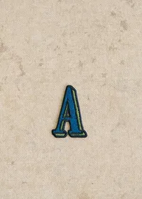 Ecusson vert / bleu - Lettre A - Bleu — view 2