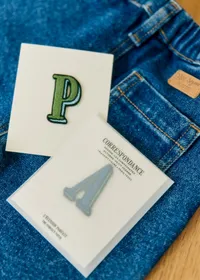 Ecusson vert / bleu - Lettre A - Bleu — view 5