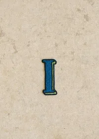 Ecusson vert / bleu - Lettre I - Bleu — view 2