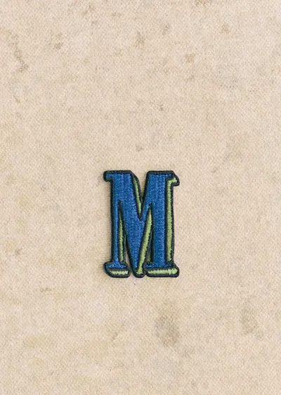 Ecusson vert / bleu - Lettre M - Bleu