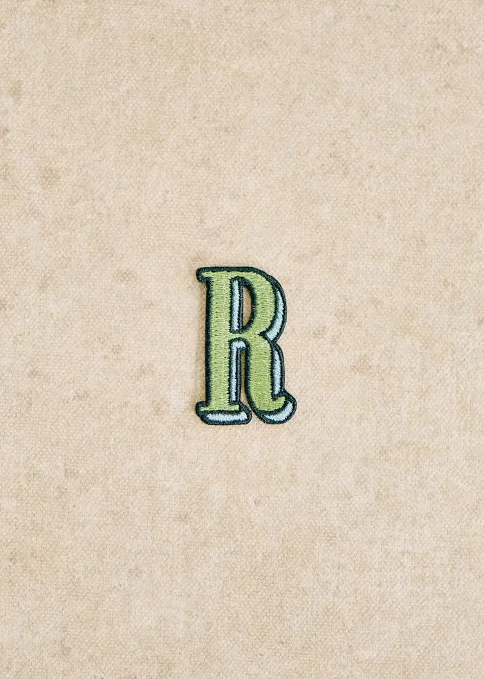 Ecusson vert / bleu - Lettre R - Vert