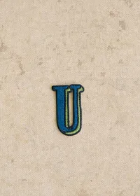 Ecusson vert / bleu - Lettre U - Bleu — view 2