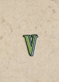 Ecusson vert / bleu - Lettre V - Vert — view 2