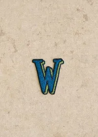 Ecusson vert / bleu - Lettre W - Bleu — view 2
