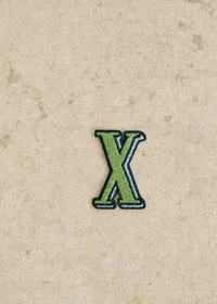 Ecusson vert / bleu - Lettre X - Vert — view 2