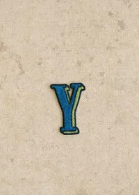 Ecusson vert / bleu - Lettre Y - Bleu — view 2